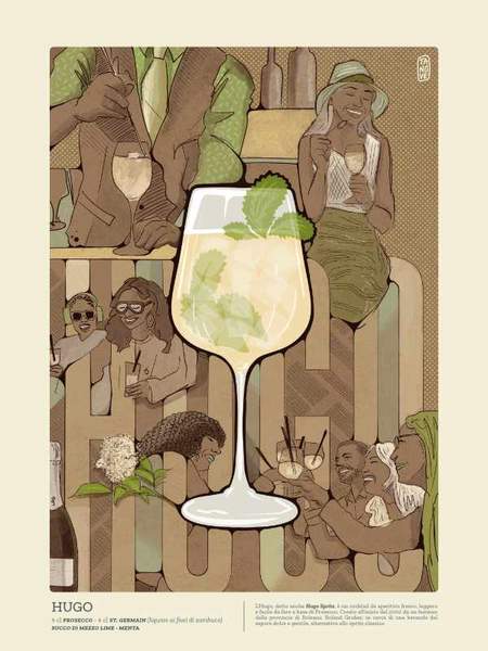 Hugo — ART MIXOLOGY, illustrazione di Gaetano Vella