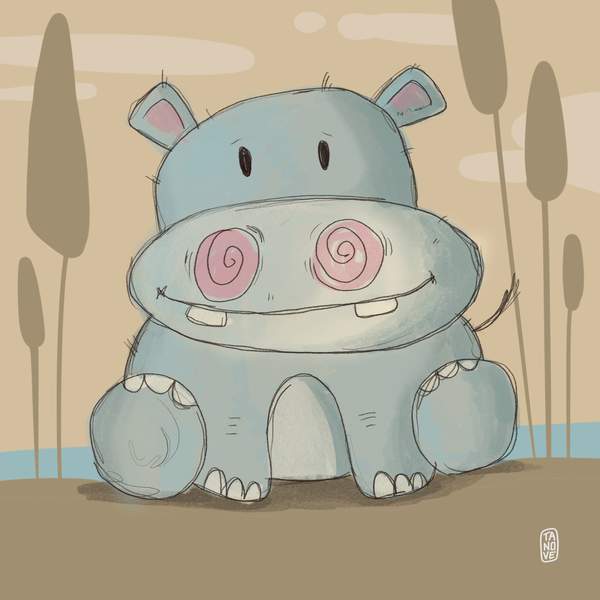 Pippo, ippopotamo — I Cucciolotti, illustrazione di Gaetano Vella
