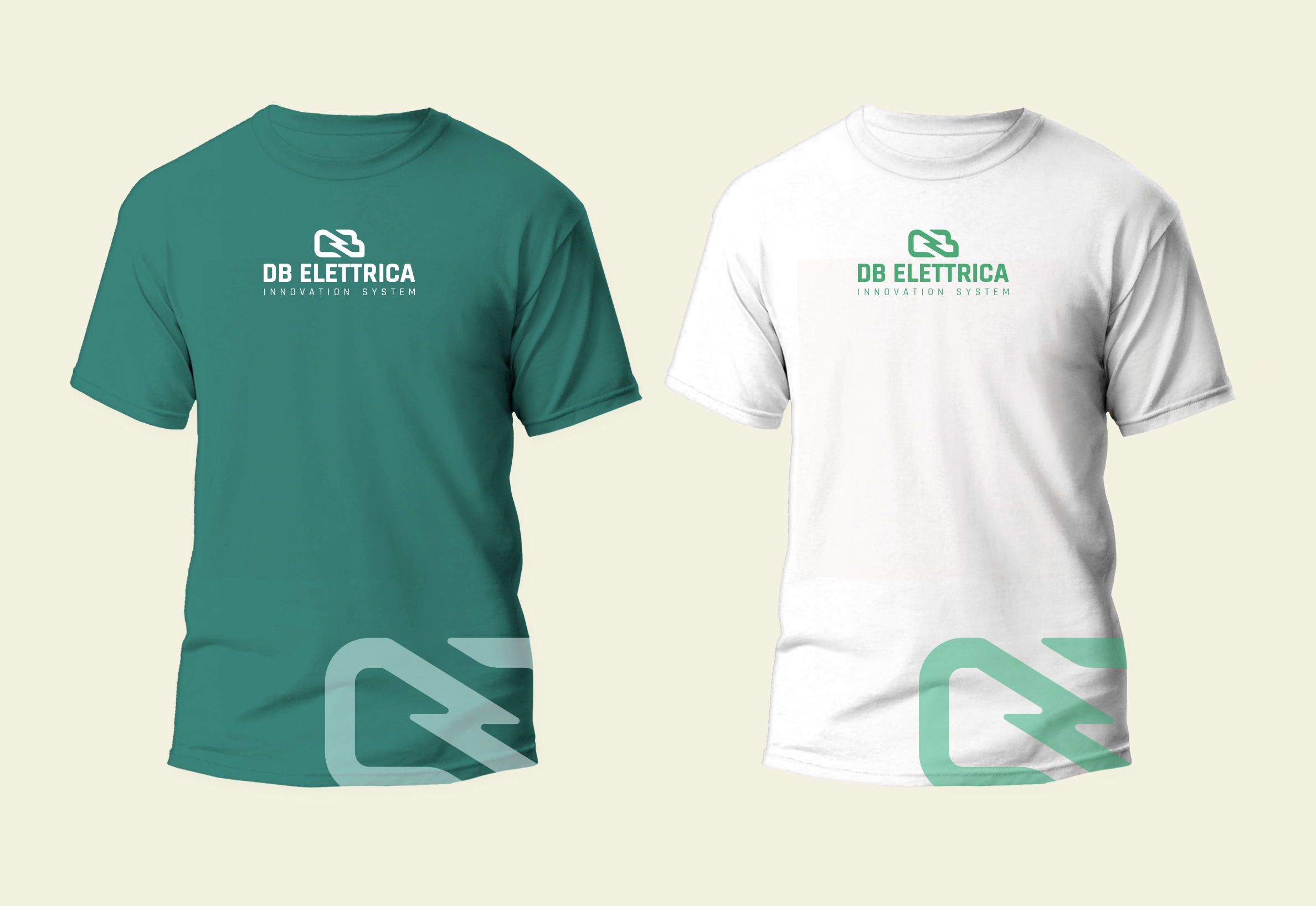 T-shirt verde e bianca DB Elettrica